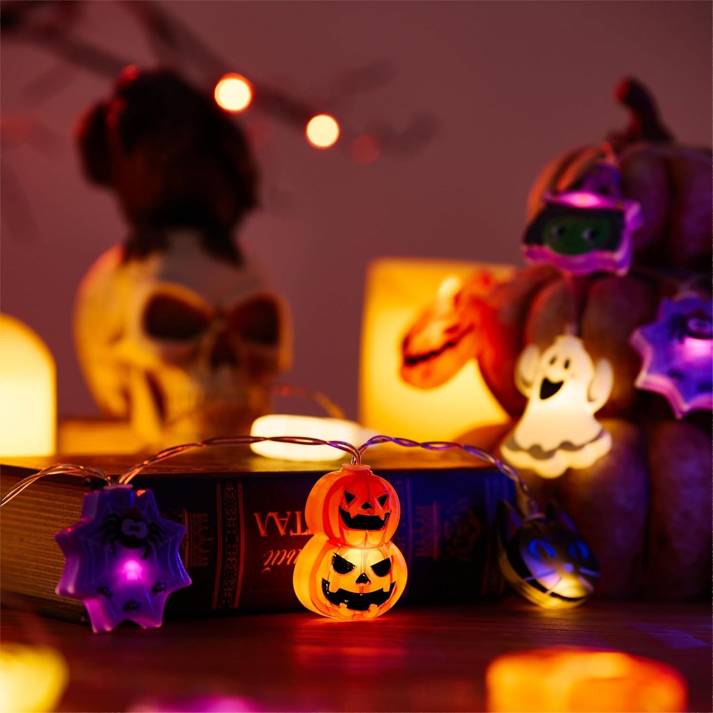 ๐Halloween Pumpkin Ghost String Lights โ Spooky LED Decorations for Home, Party & Fall Nights