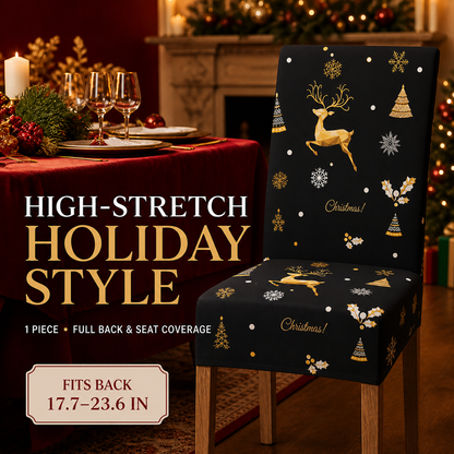 🎄Transform Your Dining Room in Seconds!🪑Christmas High-Stretch Dining Chair Cover