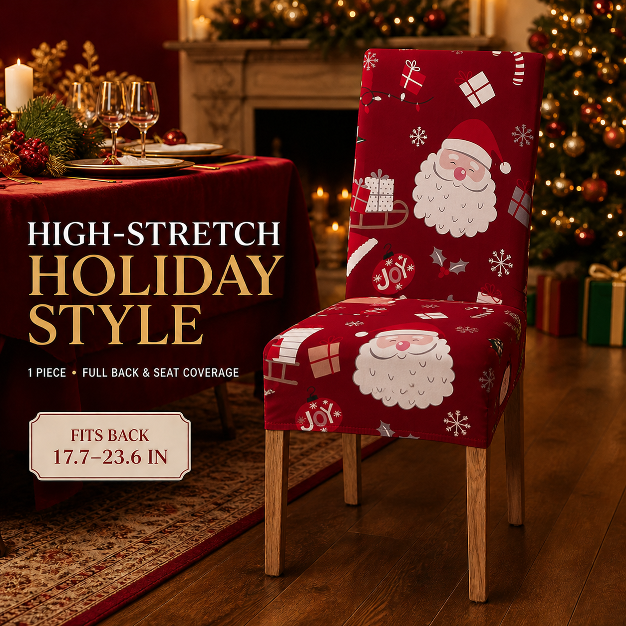🎄Transform Your Dining Room in Seconds!🪑Christmas High-Stretch Dining Chair Cover