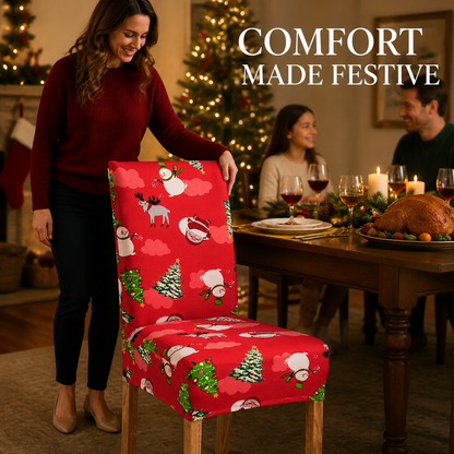 🎄Transform Your Dining Room in Seconds!🪑Christmas High-Stretch Dining Chair Cover