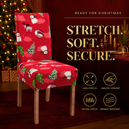 🎄Transform Your Dining Room in Seconds!🪑Christmas High-Stretch Dining Chair Cover