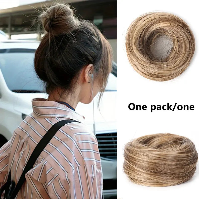Synthetic Messy Bun Hair Piece for Women, Curly Updo Scrunchie Extension for Instant Volume and a High Crown💇‍♀️