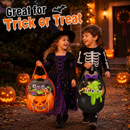 12/24/36/48/60 Pcs Halloween Plastic Goodie Bags,Trick or Treat Candy Bags