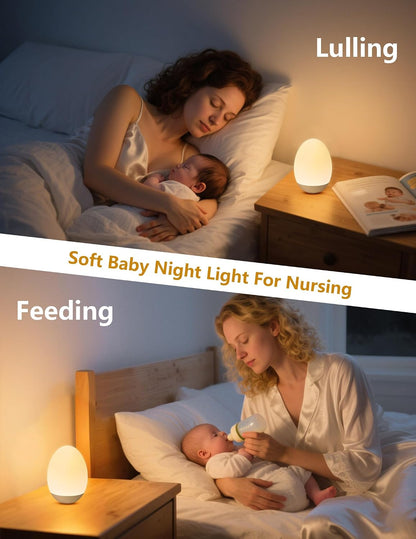 Egg Night Light for Kids, RGB Touch Lamp