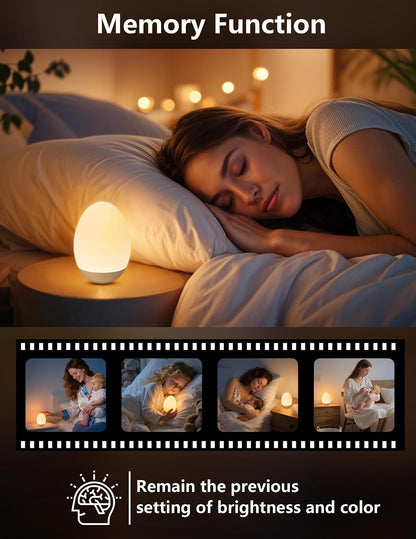 Egg Night Light for Kids, RGB Touch Lamp