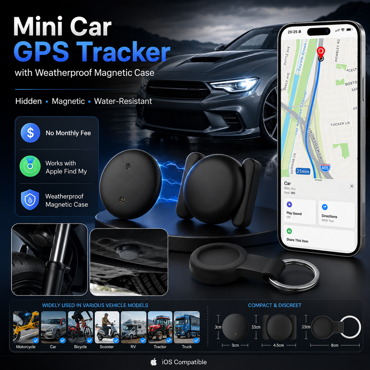 GPS Tracker for Car, Hidden Mini Tracker