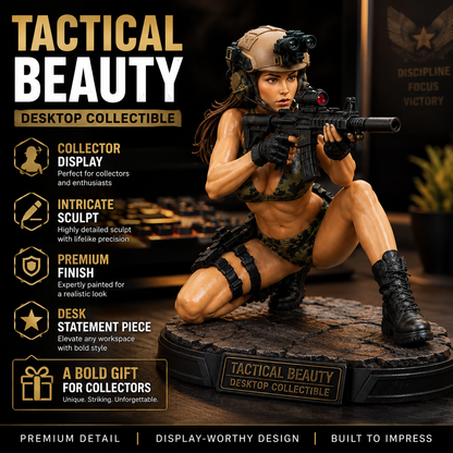 ❤️The Beauty of Tactics Handcrafted✨Female Military Figurine, Detailed Desktop Collectible Statue & Premium Display Decor