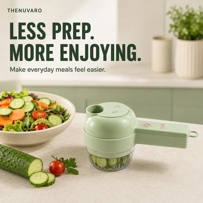 🧄 Handheld Electric Food Processor with Open Feed Chute & Dual Blades 🌶️