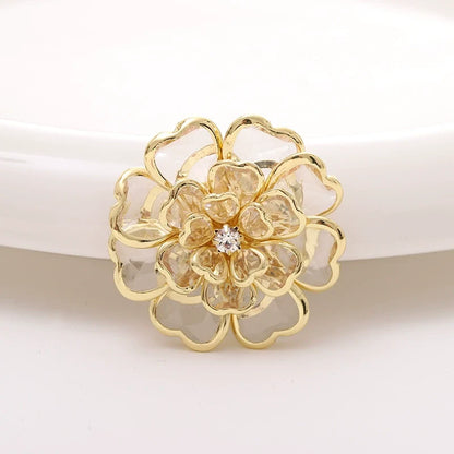 Luxury Crystal Floral Button Covers for Women Blouses