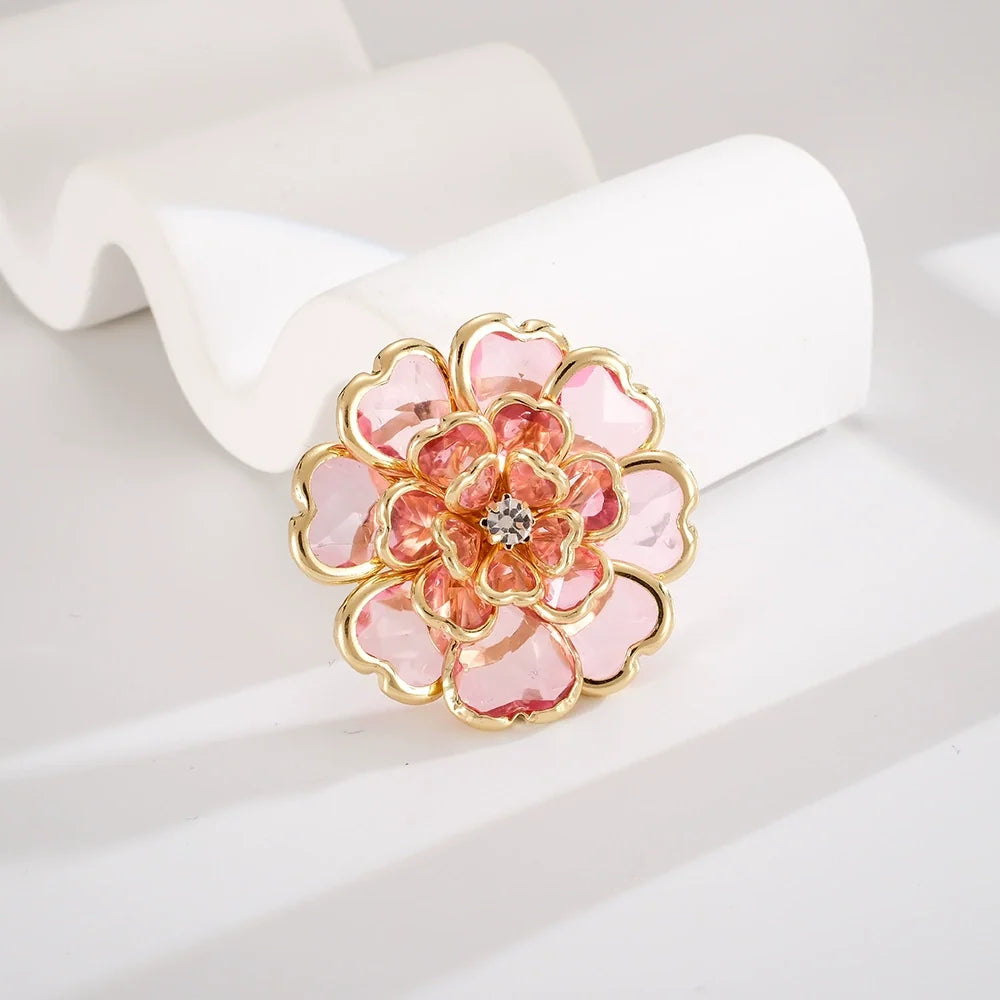 Luxury Crystal Floral Button Covers for Women Blouses