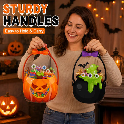12/24/36/48/60 Pcs Halloween Plastic Goodie Bags,Trick or Treat Candy Bags