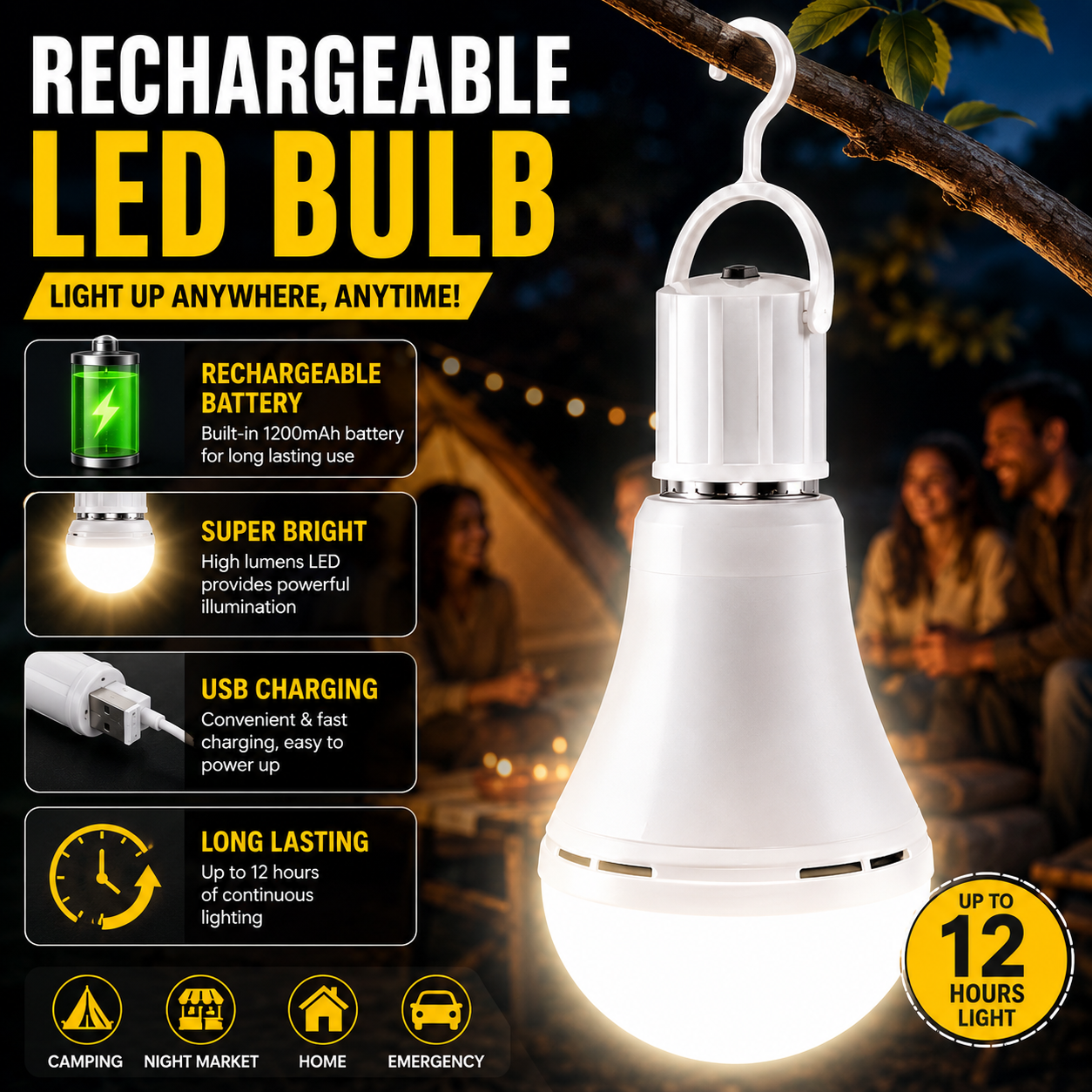 Rechargeable Emergency LED Light Bulbs