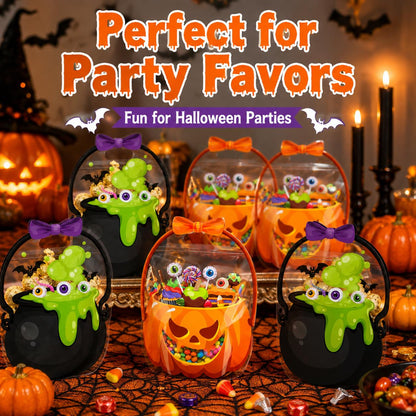 12/24/36/48/60 Pcs Halloween Plastic Goodie Bags,Trick or Treat Candy Bags